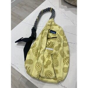 Kavu Rope Sling Bag Yellow Pineapple  Print w/Camping Hiking
